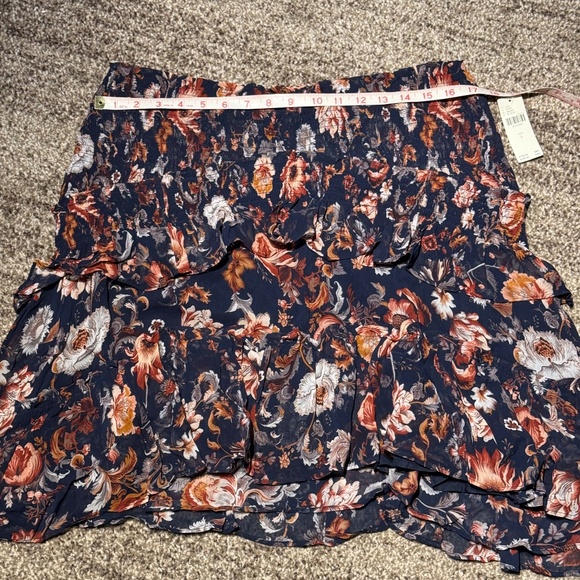 Anthropologie Asymmetrical Smocked Mini Skirt - Picture 5 of 7